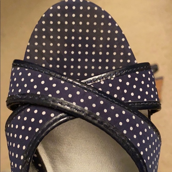 LL Bean Blue Polka Dot Wedges, Worn Once! 7 - Picture 4 of 5
